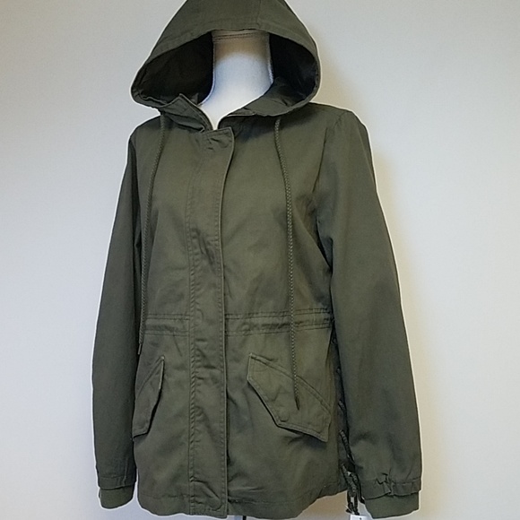 Forever flower Canvas Military jacket Sz L - Picture 2 of 6